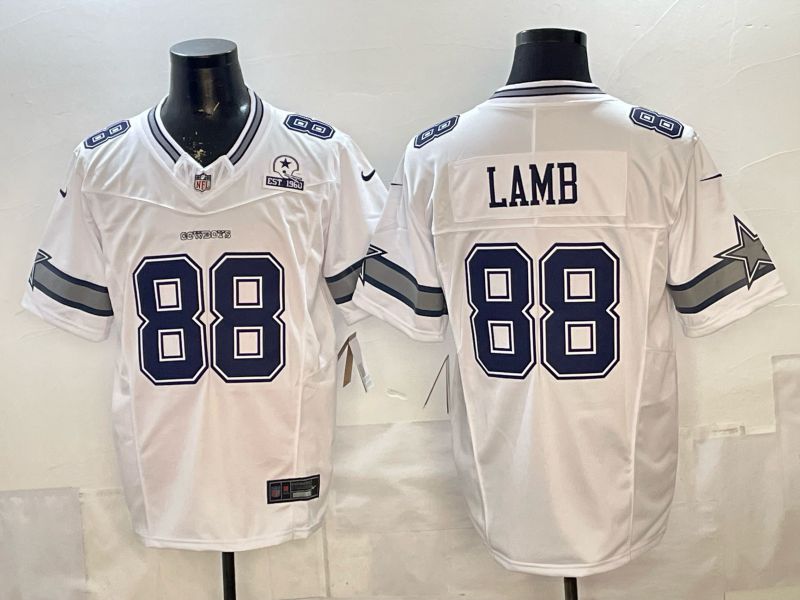 2026 Men Dallas Cowboys #88 Lamb White 6th generations Throwback Nike Limited NFL Jersey style 004->dallas cowboys->NFL Jersey